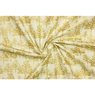 Bavlněné plátno - Vánoční vzor se zlatým odleskem