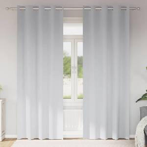 Pure Line Home Плътни завеси в цвят светлосив с метални халки, 2 бр. , 140 x 245 см