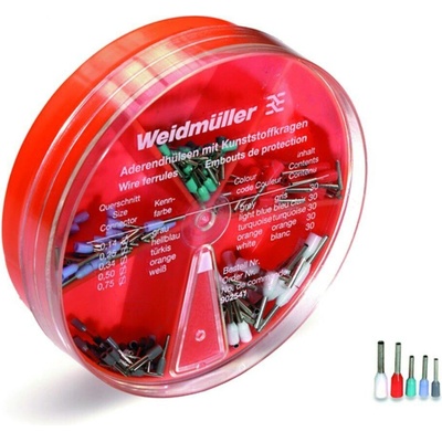 Weidmüller 9025410000 sada dutiniek 0.14 mm², 0.25 mm², 0.34 mm², 0.5 mm², 0.75 mm² čiastočne izolované sivá, svetlomodr