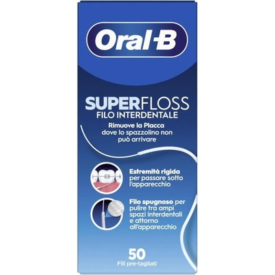 Oral-B SuperFloss Threader speciální dentální nit 50 ks