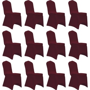 vidaXL Калъфи за столове, разтегателни, бордо, 12 бр (279093)