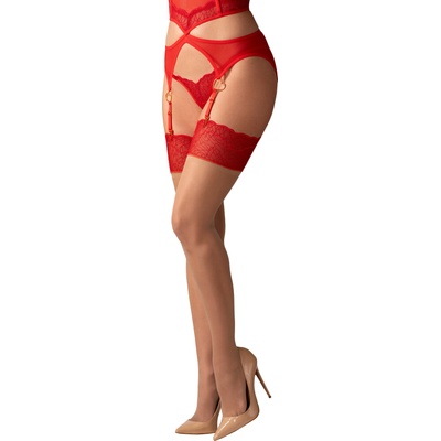 Obsessive Cupide Desir Stockings Red L/XL