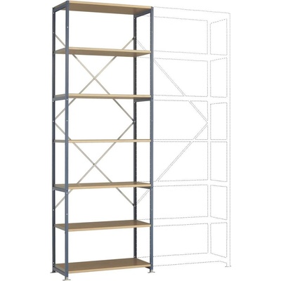 Manuflex RP1608.6011 Zasúvacia polica Základné prevedenie Planoflex so 7 policami, (š x v x h) 97 x 3 x 60 cm, ocel, kov