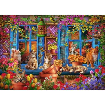 Bluebird Puzzle - Puzzle Window Shelf Cats - 300 piese