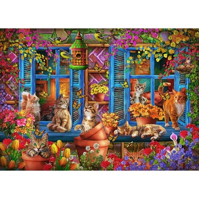Bluebird Puzzle - Puzzle Window Shelf Cats - 300 piese