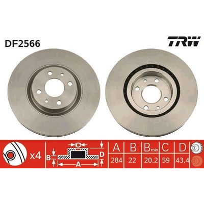 Brzdový kotúč TRW DF2566
