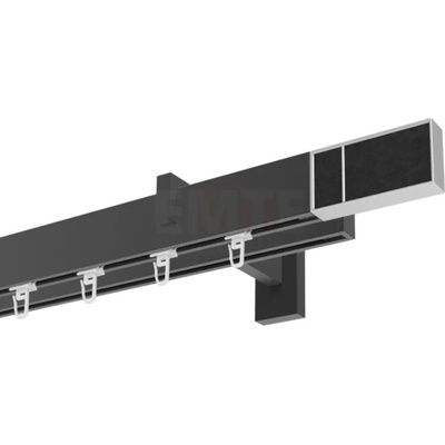 Marcin Dekor Square Line garniža ČIERNA KOŽA čierna dvojitá 160 - 600 cm