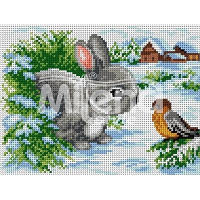 Milena Style Зайче и пиле - гоблен с щампа с конци Ariadna