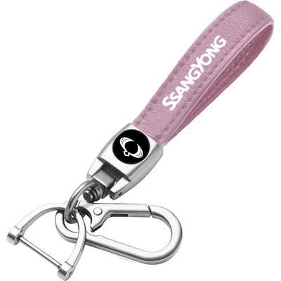 Prívesok na kľúče SsangYong ružová koža