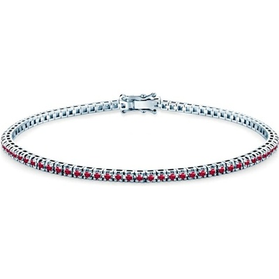 SAVICKI Tenisový náramok biele zlato s rubínmi 1.660 ct 2,3 mm 19 cm - SAV-B-TENIS-19CM-23SZ-15K-585-RUB-B