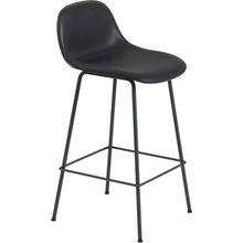 Muuto Fiber Stool 65cm s opierkou tube base + black leather