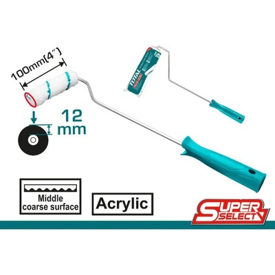 TOTAL Валяк с дръжка бояджийски total, за вътрешни стени, мини, 100 мм (tl tht85046)