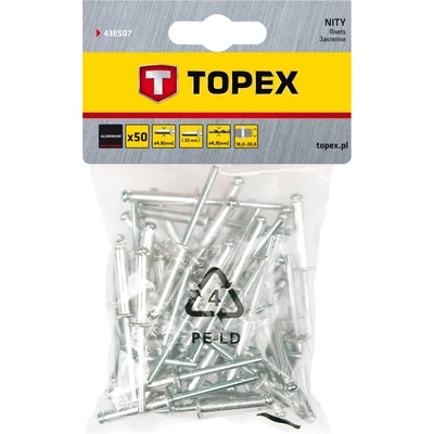 TOPEX Алуминиев нит 4, 8 mm x 23 mm, 50 бр. 43E507 (43E507)