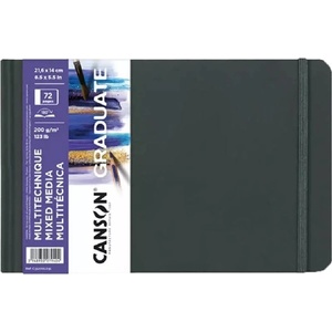 Canson Graduate Mixed Media 21, 6x14 cm, лежаща, 200 g/m2, лепена бяла хартия за рисуване C31200L031 (C31200L031)