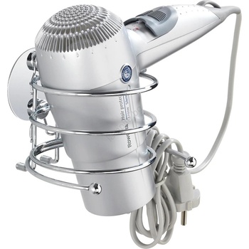 Wenko 18770100- Държач за сешоар TURBO-LOC, кръгъл стоманен, 14x11, 5 cm, лъскав хром (WE0579)