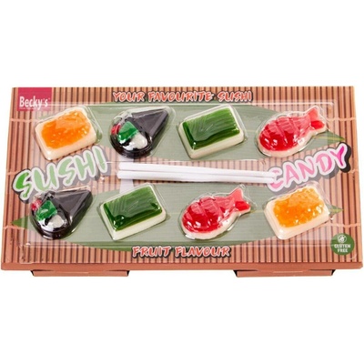 Becky's Sushi žvýkací bonbonky s ovocnými příchutěmi ve tvaru sushi 80 g