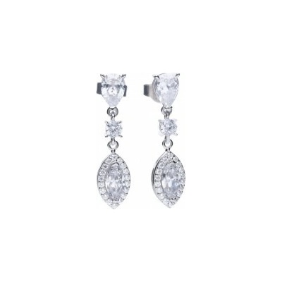 Diamonfire Luxusné strieborné náušnice E5785