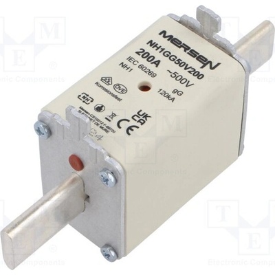 MERSEN NH1GG50V200 Pojistka: tavná; 200A; 500VAC; 250VDC; gG; keramická,průmyslová