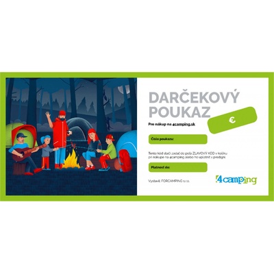 Voucher 4camping Tlačený darčekový poukaz Hodnota poukazu: 20 / Dizajn poukazu: Kempovanie