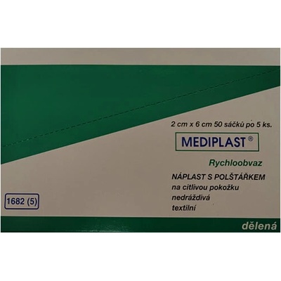 Mediplast CZ MEDIPLAST Textilná náplasť delená 1682 (5) 5 ks