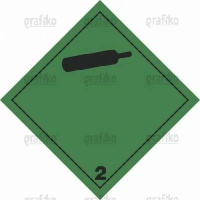 Grafiko | Nehořlavý nejedovatý plyn tř. 2.2 - zelený / černý - Materiál Magnetická fólie, Rozměr 300x300mm