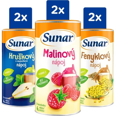 Sunar rozpustný nápoj mix příchutí 6 x 200g