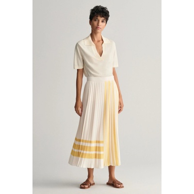 Gant Reg Striped Pleated Skirt Cream