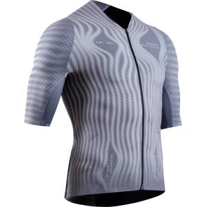 X-Bionic Мъжка фланелка с къс ръкав за колоездене X-Bionic Corefusion Ultimate Aero Jersey S/S Cycling jersey - Windmap / Seal Grey - размер XXL (056-3353-0115)