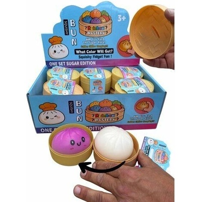 Squishy Dumpling mačkací antistresový knedlíček v košíku měnící barvu