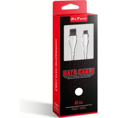 DeTech Кабел за данни DeTech DE-44M2, Micro USB, 2.0m, Бял - 40267