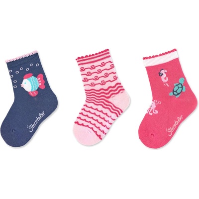 Sterntaler Детски чорапи Sterntaler за момиче - 3 чифта, с морски мотиви