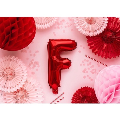 Party Deco FB2M F 007 Fóliový balón červený písmeno 35 cm F