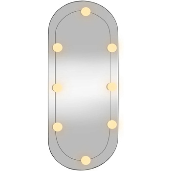 vidaXL Стенно огледало с LED лампи 35x80 см стъкло овално (3189162)