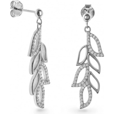 Again Jewelry Nežné strieborné visiace náušnice so zirkónmi AJNS0023