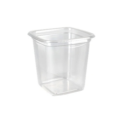 ECOFOL Plastová miska PET 93x93x92 mm hranatá 400 ml transparentní krt/500 ks