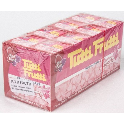 Red Band Tutti Frutti srdce bonbóny 48 x 15 g