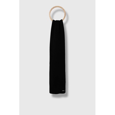 Calvin Klein Вълнен шал Calvin Klein в черно с изчистен дизайн (K50K511006)