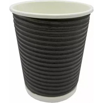 Картонени чаши 8oz двустенни Ф80 ЧЕРНИ, 20х25 бр (397127)