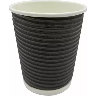 Картонени чаши 8oz двустенни Ф80 ЧЕРНИ, 20х25 бр (397127)