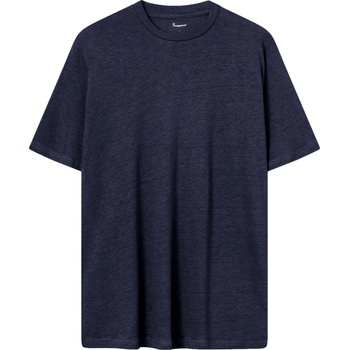 KnowledgeCotton Apparel Мъжка тениска KnowledgeCotton Apparel Linen T-Shirt - Total Eclipse - размер XL (216-5961-0414)