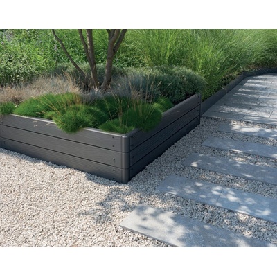 Prosperplast Vyvýšený záhon BASE WOODY 75,6 cm antracit – Zboží Dáma