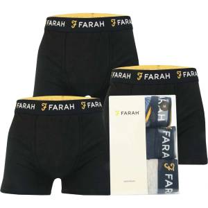 Farah Боксерки Farah Siginaw 3 Pack Boxer Shorts - Black