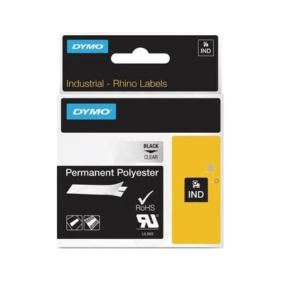 Dymo Rhino 622290, 19mm x 5,5m, čierna tlač / priehľadný podklad, originálna páska
