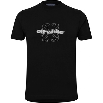 OFF WHITE Тениска OFF WHITE Men's Flock Arrow Cotton Short Sleeve T-Shirt - Black