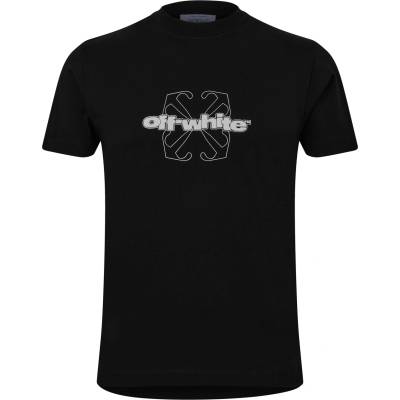 OFF WHITE Тениска OFF WHITE Men's Flock Arrow Cotton Short Sleeve T-Shirt - Black
