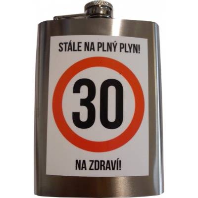 Placatka k 30. narozeninám – Na plný plyn 225 ml, originální dárek pro muže