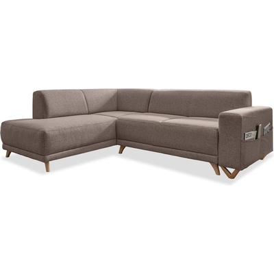 Miuform Кафяв разтегателен/с място за съхранение ъглов диван (ляв ъгъл/L форма) Classy Sophie - Miuform (801LIN4)