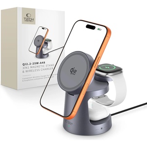 Tech-Protect qi2.2-25w-a48 3in1 magnetic magsafe wireless charger dark grey (5906302352531)