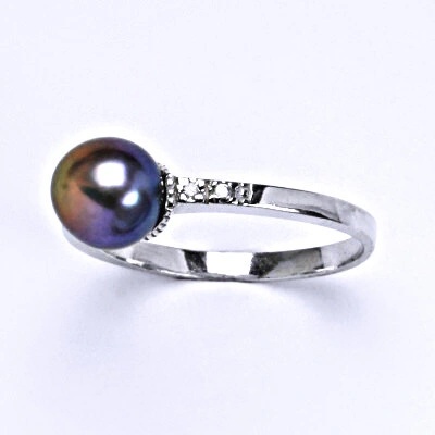 Čištín Stříbrný s přírodní perlou černou do fialova T 1211