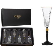 BOHEMIA PRESTIGE BOHEMIA PRESTIGE CONTE BLACK POHÁR NA ŠAMPANSKÉ 6 x 170 ml